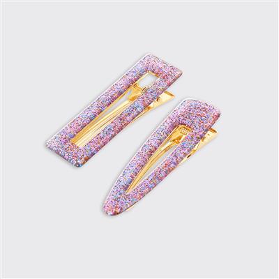 Set of 2 Glitter Hair Clips - Various Colours