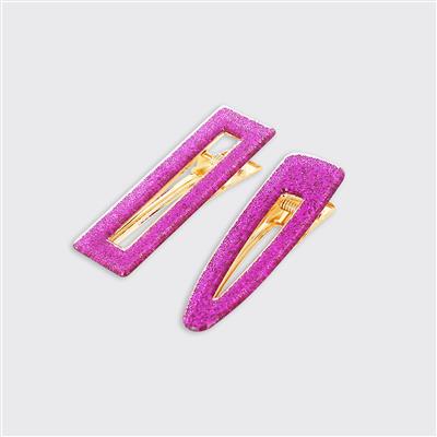 Set of 2 Glitter Hair Clips - Various Colours