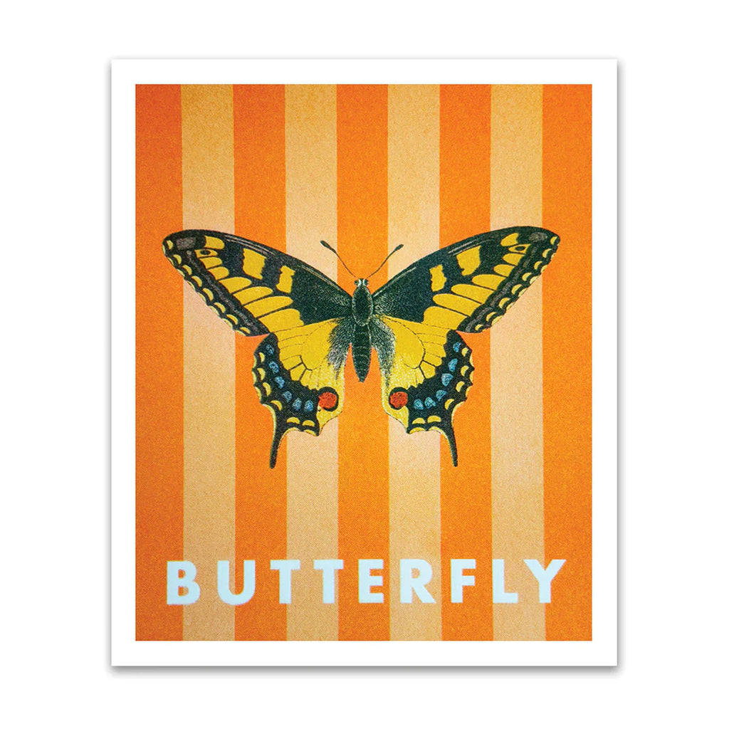 Striped Butterfly Riso Print