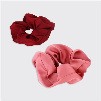 Set of 2 Satin Scrunchies - Various Colours
