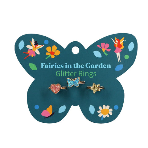 Fairies in the Garden Glitter Rings