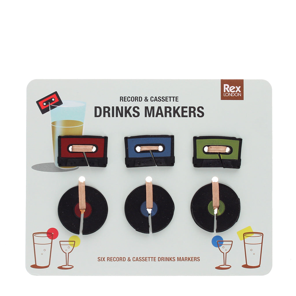 Music Drinks Markers - Record and Cassette