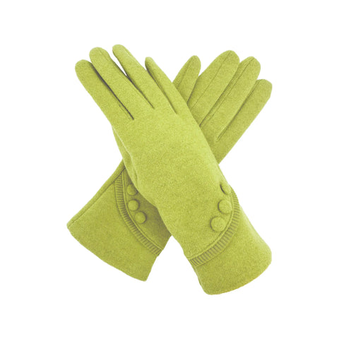 Plain 3 Button Touch Screen Gloves With Curve Detail