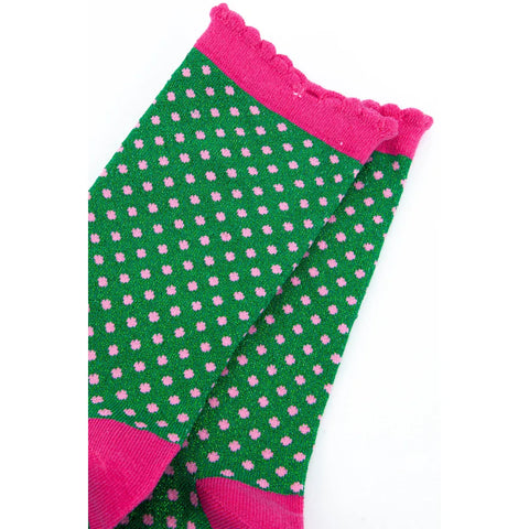 Polka Dots Glitter Socks - Various Colours