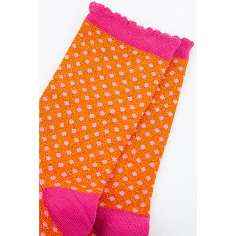 Polka Dots Glitter Socks - Various Colours