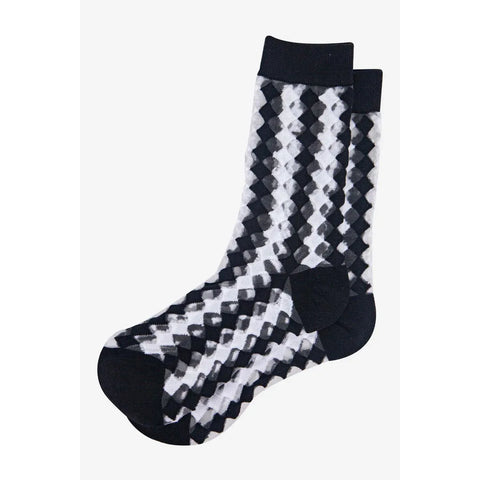 Sheer Diamond Ankle Socks - Various Colours