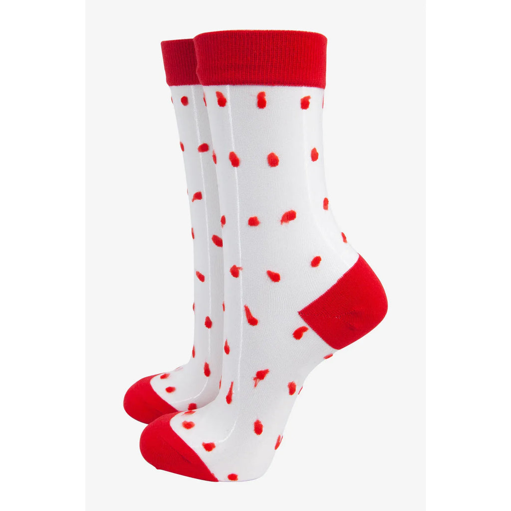 Sheer Spots Ankle Socks - Various Colours