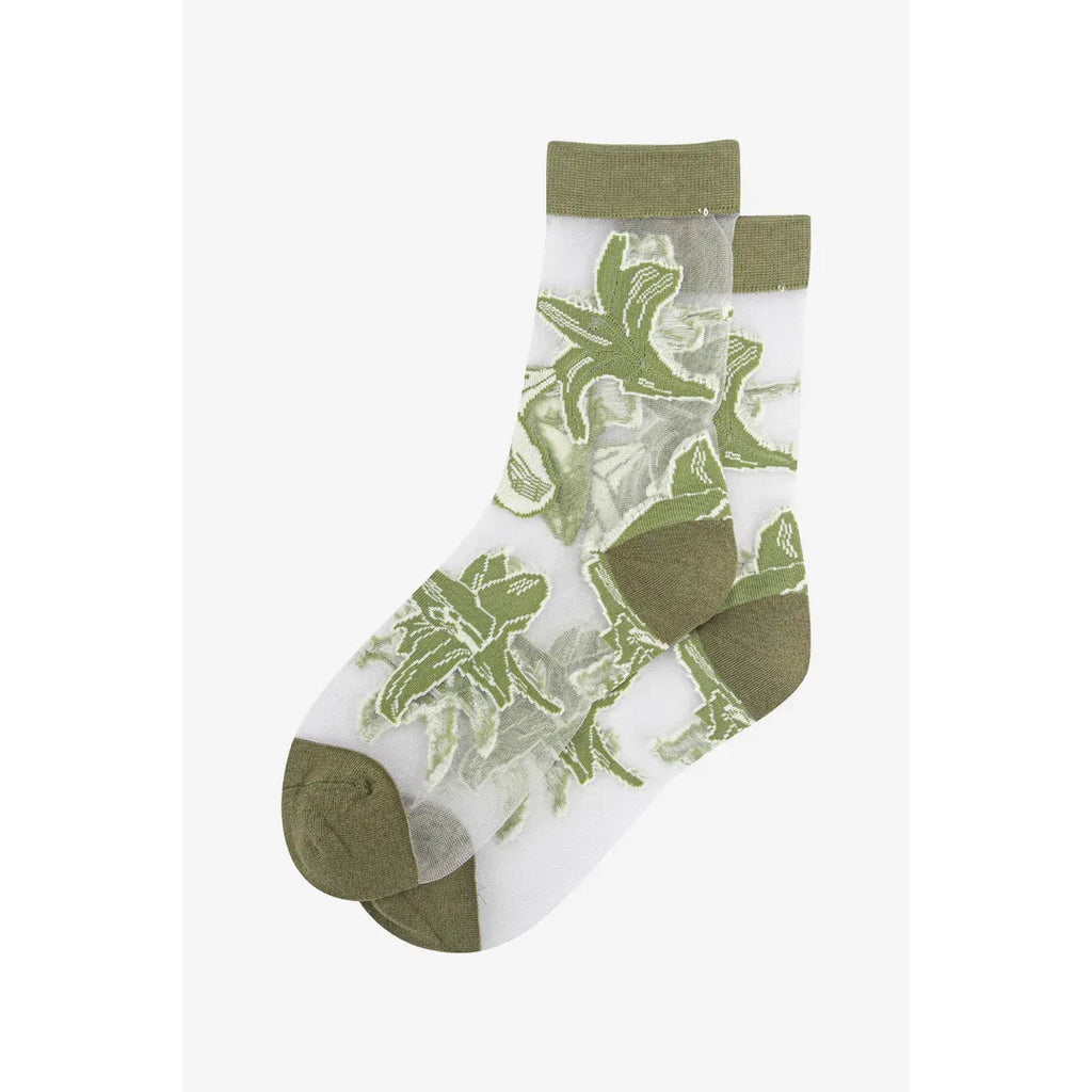 Sheer Floral Socks - Various Colours
