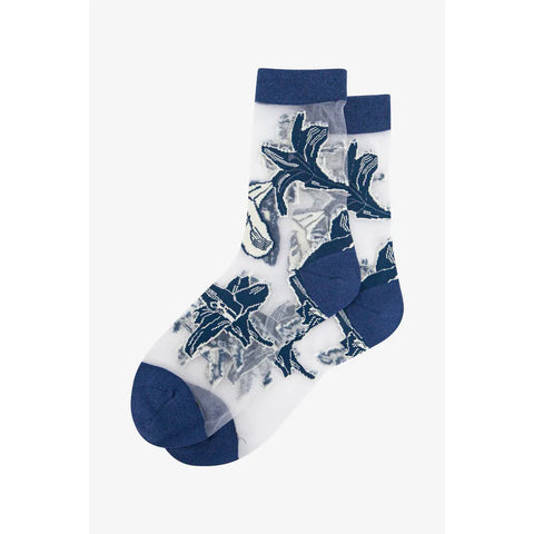 Sheer Floral Socks - Various Colours