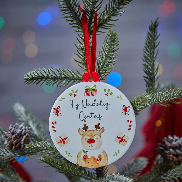 Christmas White Ceramic Kids Hanging Decoration - Various