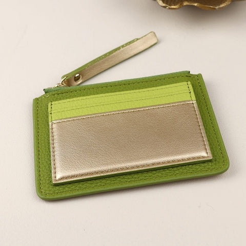 Metallic Mix Faux Leather Card Holder - Various Colours