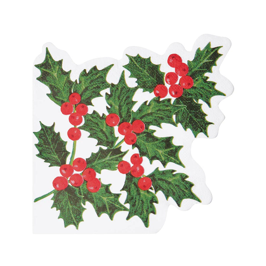 Botanical Holly Shaped Napkins