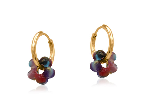 Petite Resin Flower Huggies - Various Colours