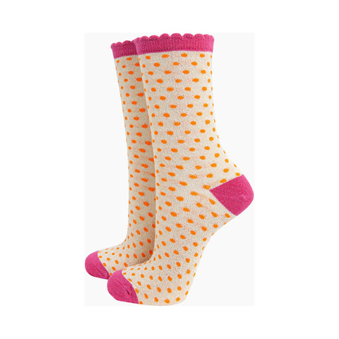 Polka Dots Glitter Socks - Various Colours