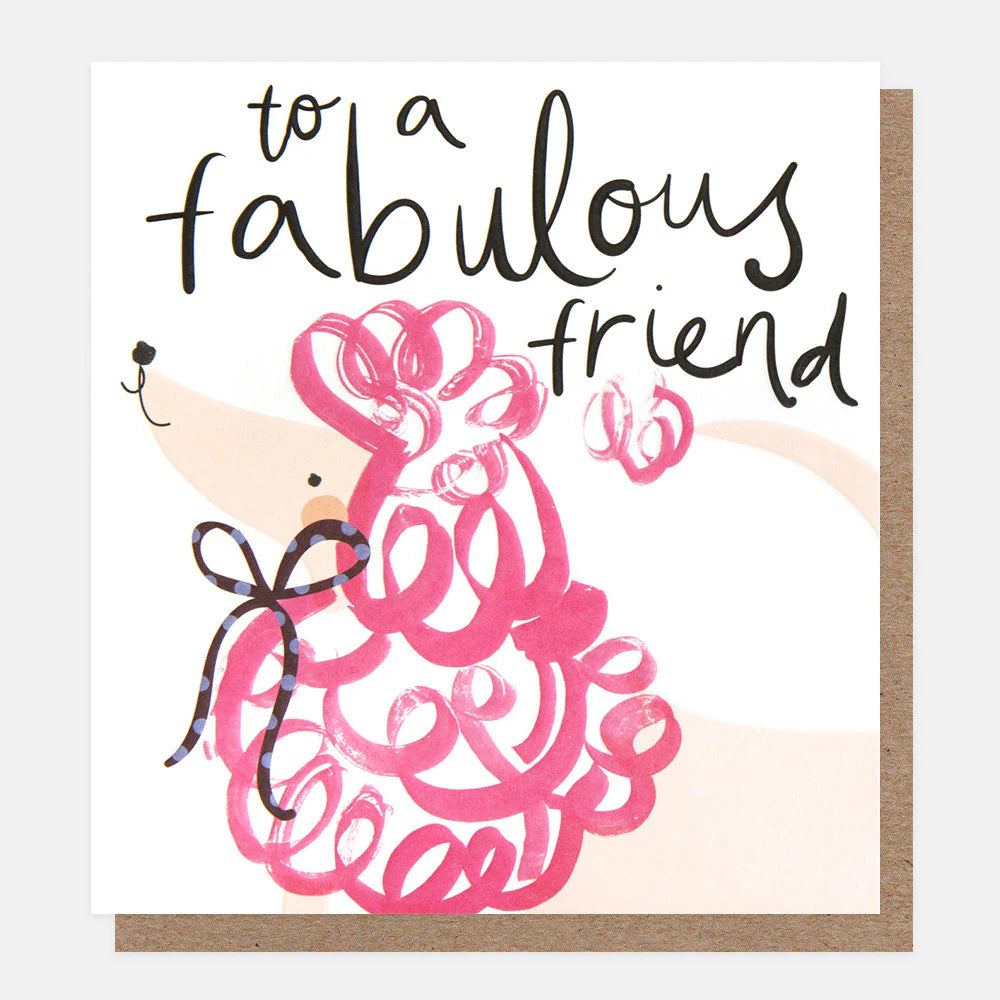 Doodle Pink Poodle Fabulous Friend Card