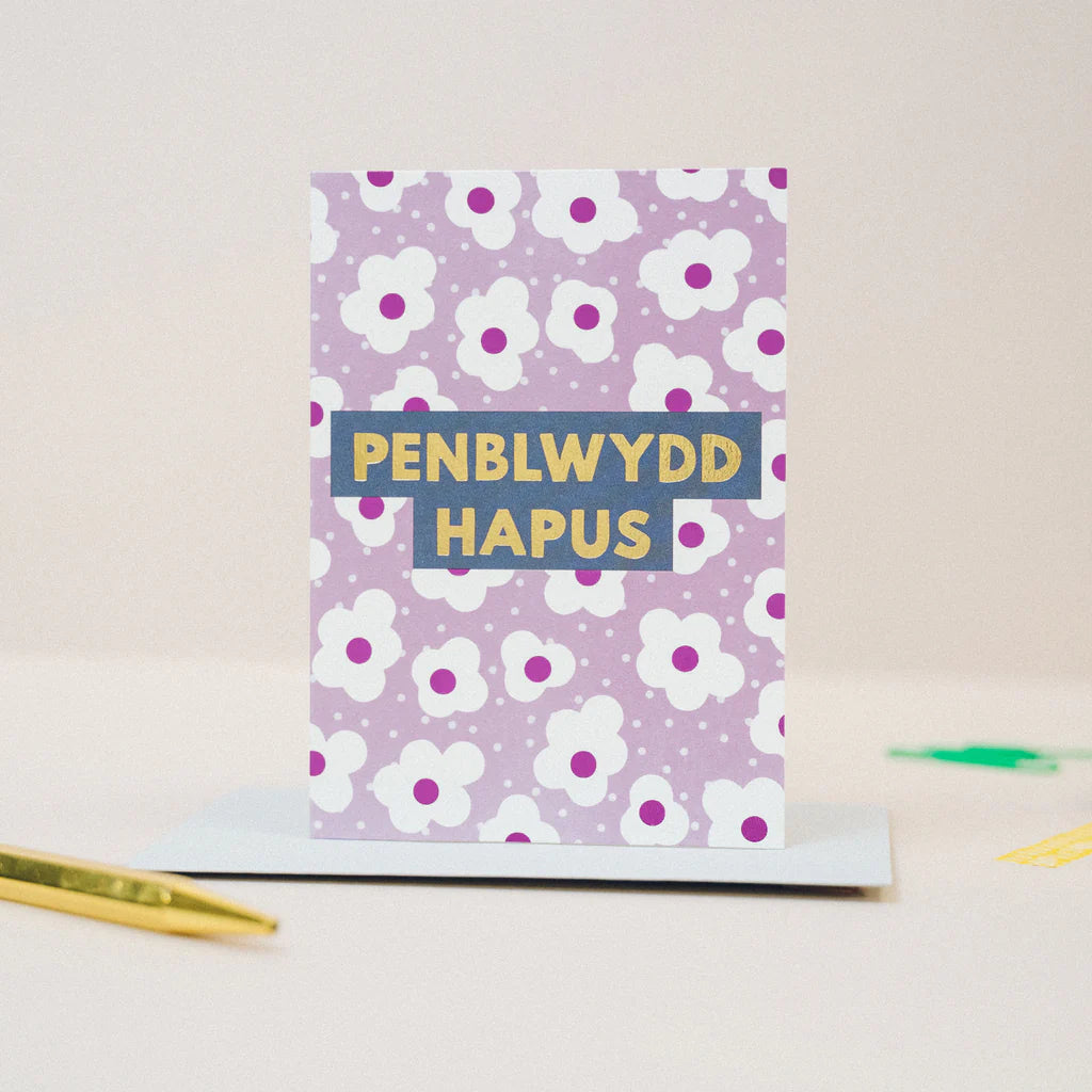 Penblwydd Hapus Flowers Card
