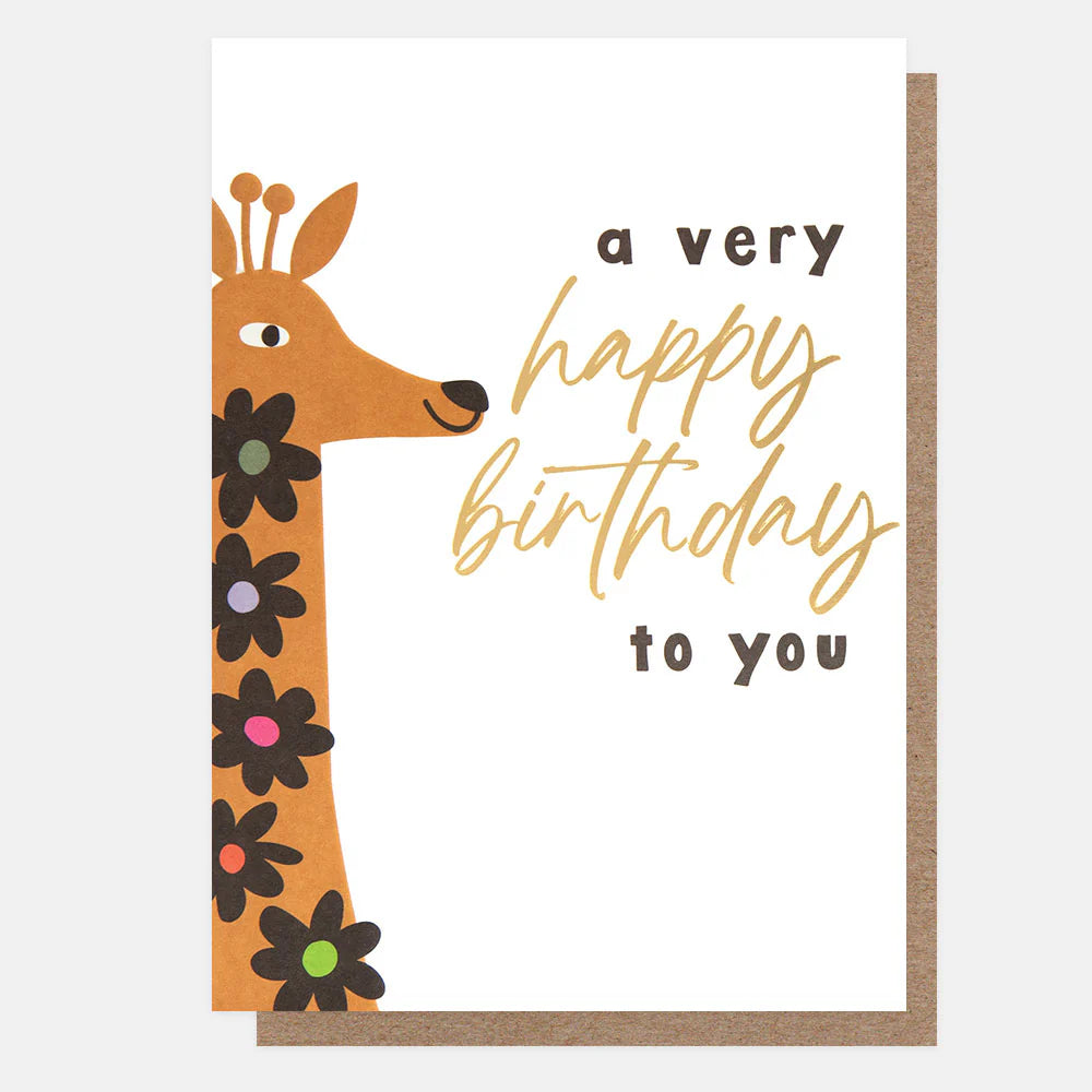Flowery Giraffe Birthday Card