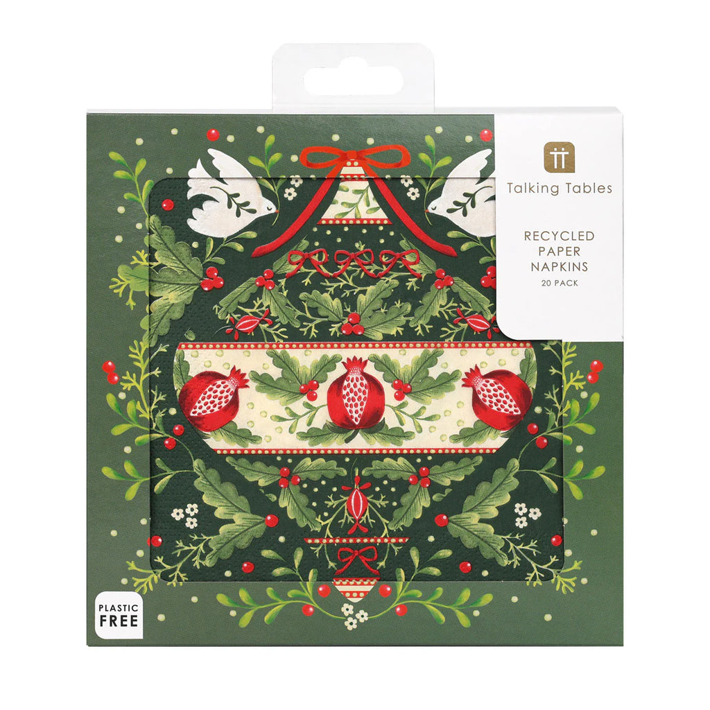Folklore Green Christmas Napkins