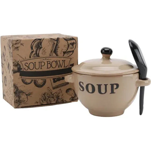 Soup Bowl And Spoon Set - Various Colours
