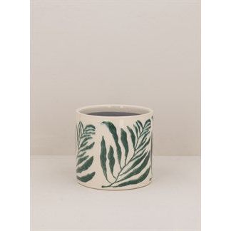 Small Ceramic Pot With Branch Design - Various Colours