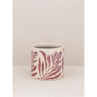 Small Ceramic Pot With Branch Design - Various Colours