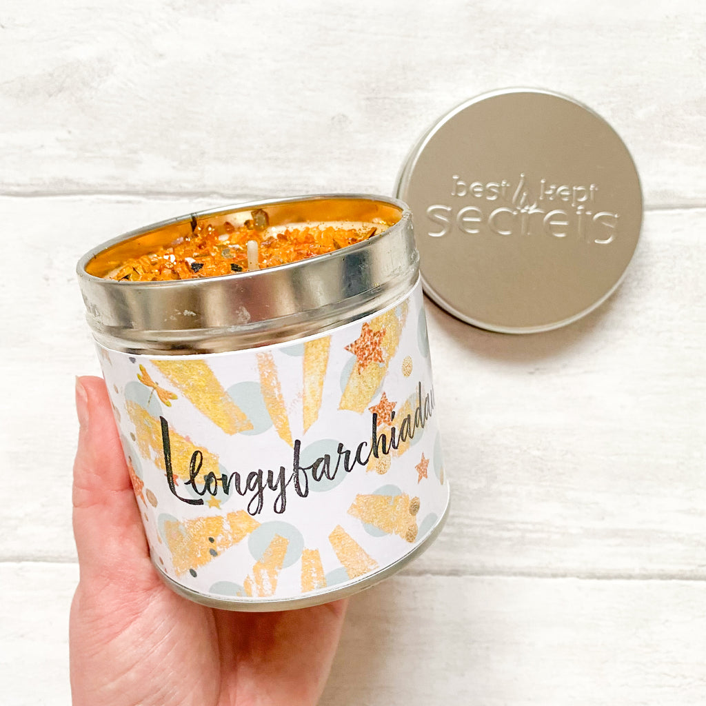 Welsh Sentiment Tin Candles - Various Sayings