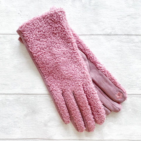 Curly Faux Fur Gloves - Various Colours