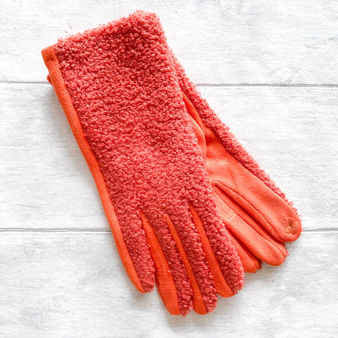 Curly Faux Fur Gloves - Various Colours