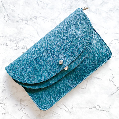Double Fold Over Clutch Bag - with Cross Body & Wrist Strap - Various Colours