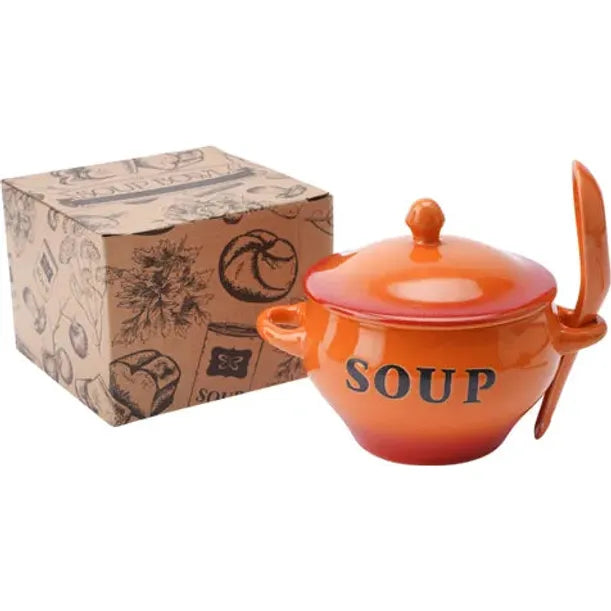 Soup Bowl And Spoon Set - Various Colours