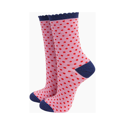 Polka Dots Glitter Socks - Various Colours