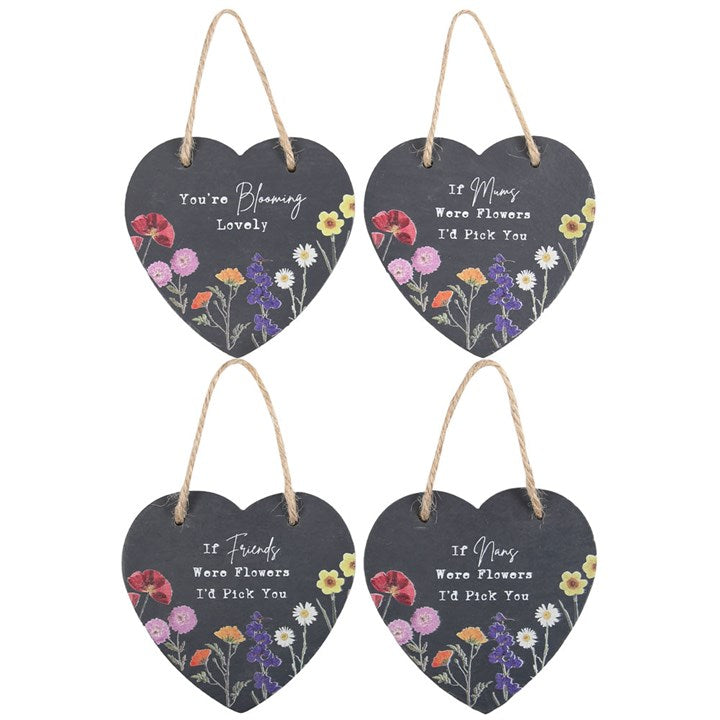 Wildflower Slate Heart - Various Designs