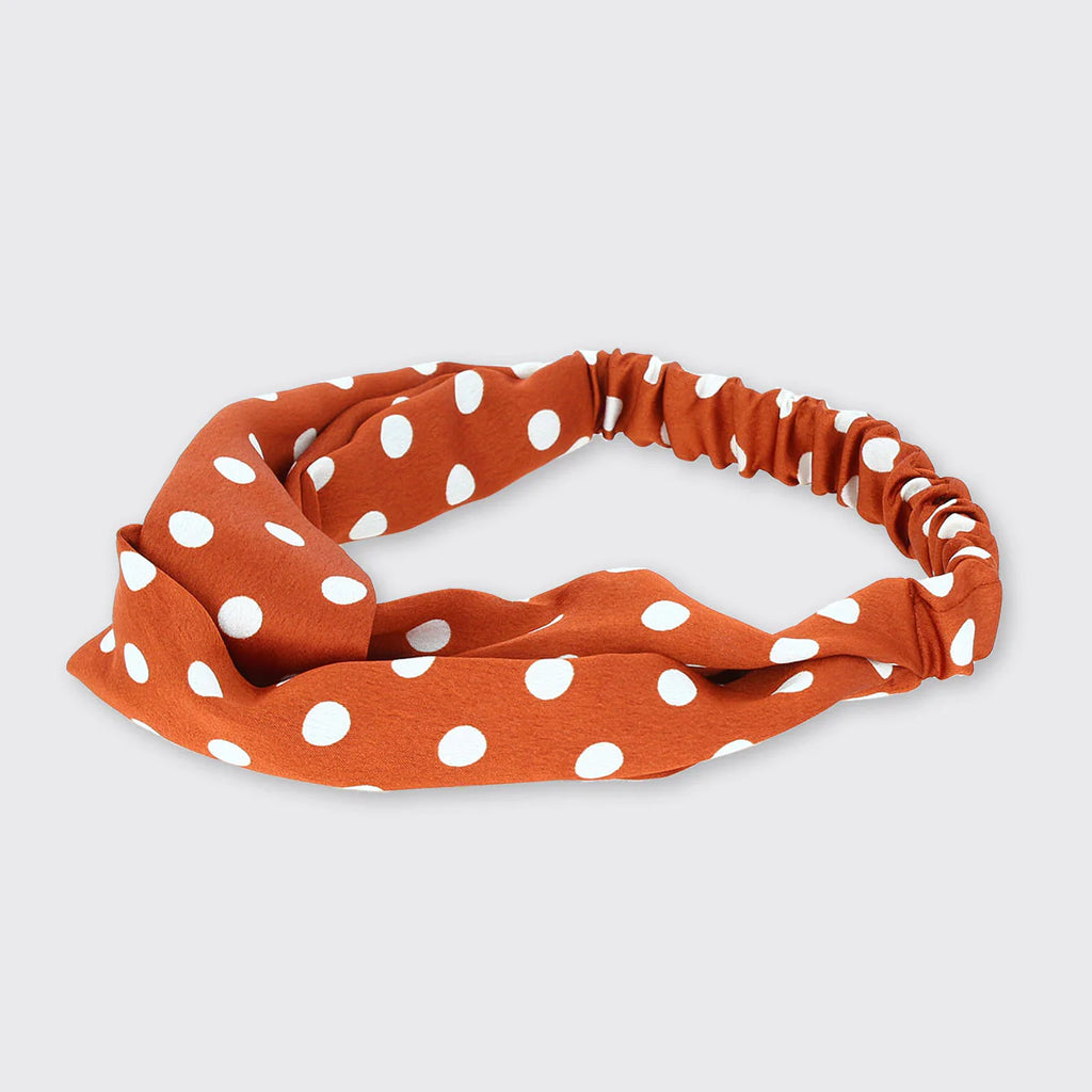 Spotty Soft Headband- Rust