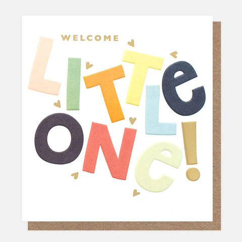 Welcome Little One Bold Letters Card