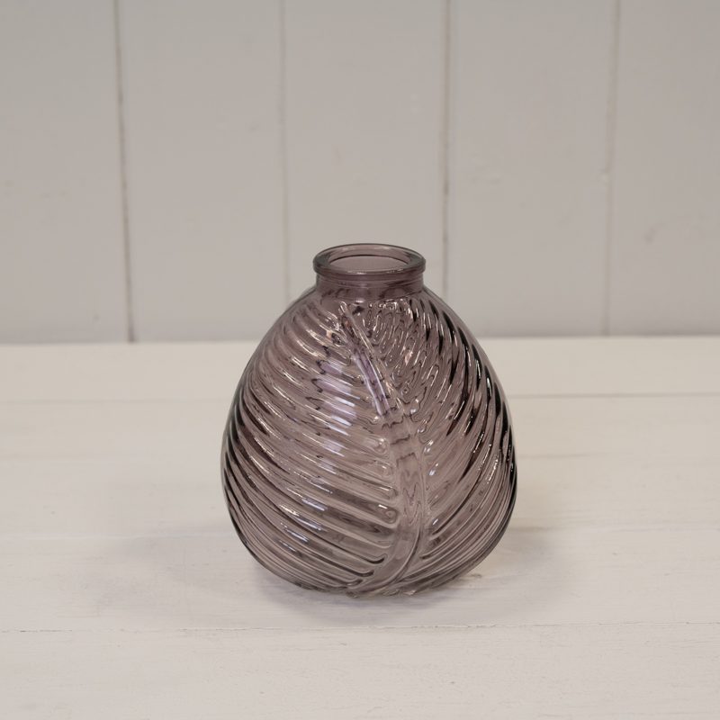 Glass Leaf Bottle Vase