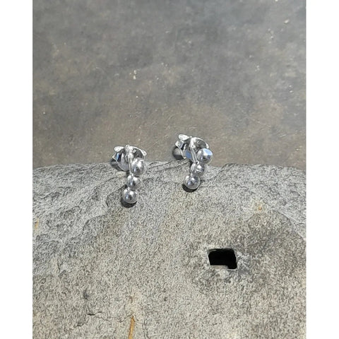 3 Ball Sterling Silver Stud