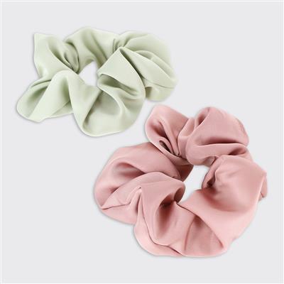 Set of 2 Satin Scrunchies - Various Colours