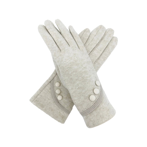 Plain 3 Button Touch Screen Gloves With Curve Detail