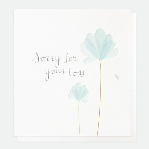 Sorry For Your Loss Blue Flower Card