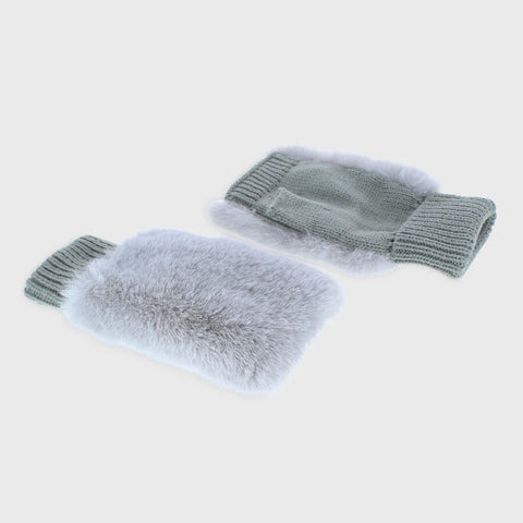 Faux Fur Fingerless Gloves - Various Colours