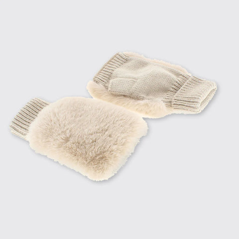 Faux Fur Fingerless Gloves - Various Colours