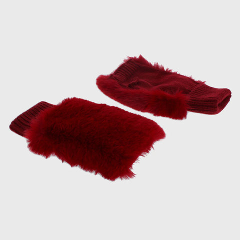 Faux Fur Fingerless Gloves - Various Colours