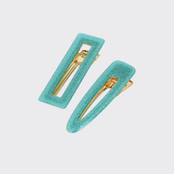Set of 2 Glitter Hair Clips - Various Colours