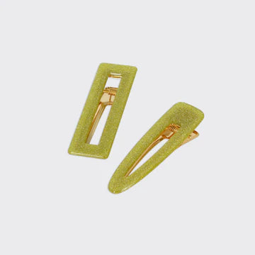 Set of 2 Glitter Hair Clips - Various Colours