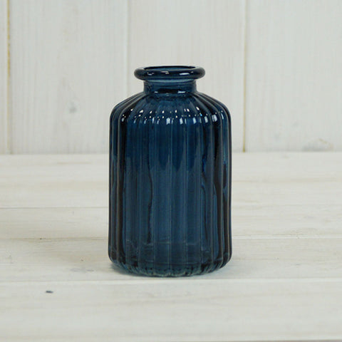 Mini Ribbed Glass Vase - Various Colours
