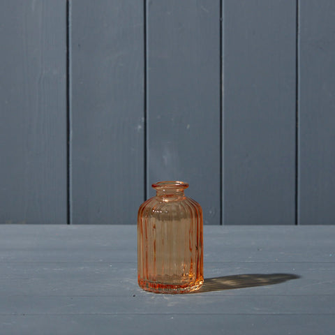 Mini Ribbed Glass Vase - Various Colours