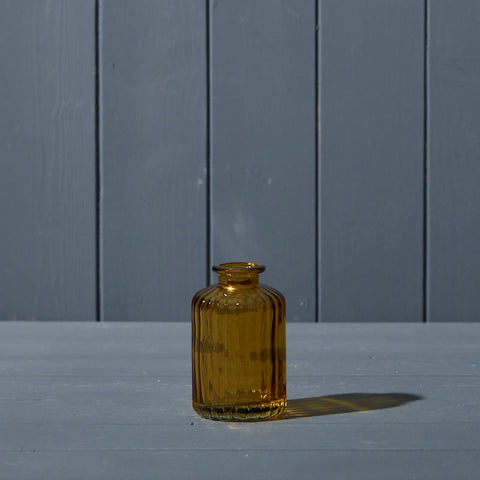 Mini Ribbed Glass Vase - Various Colours