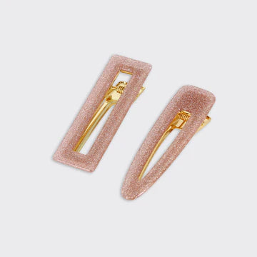 Set of 2 Glitter Hair Clips - Various Colours