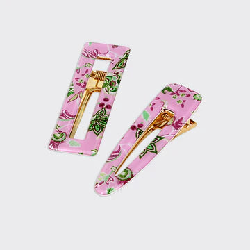 Kiwi Set Of 2 Hairclips - Pink
