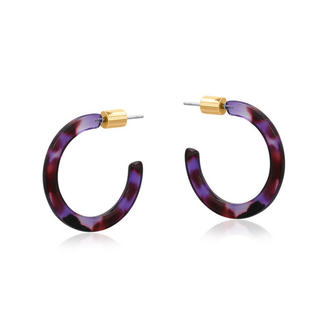 Resin Hoop Earrings - Various Colours